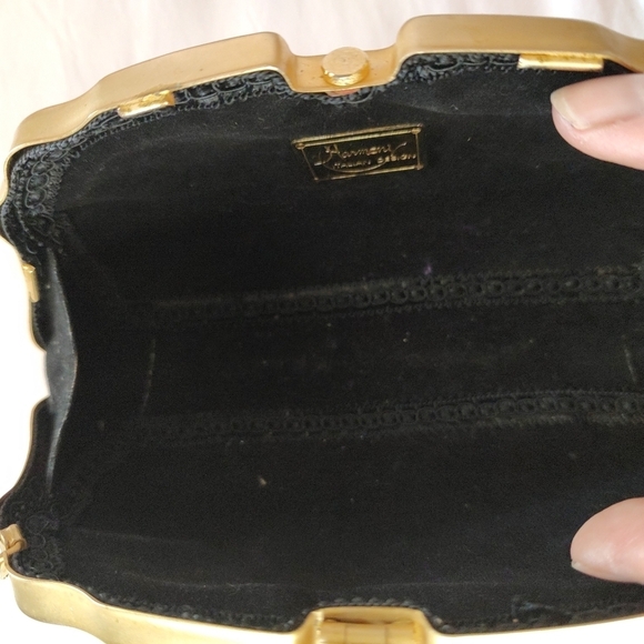 VINTAGE Brushed Gold Tone Crossbody Bag with Rhinestone Embellishment SALE! - Picture 7 of 10